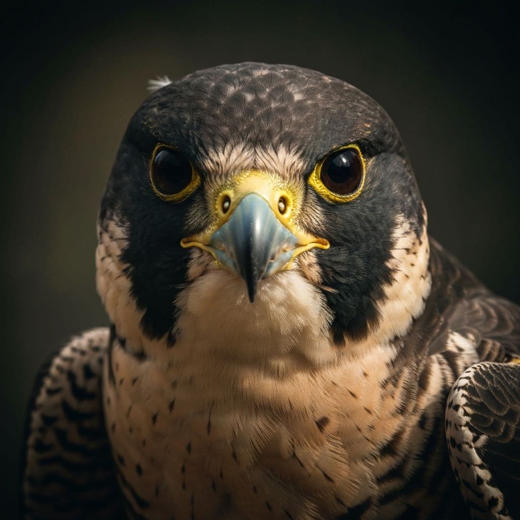 Retrato de halcón peregrino